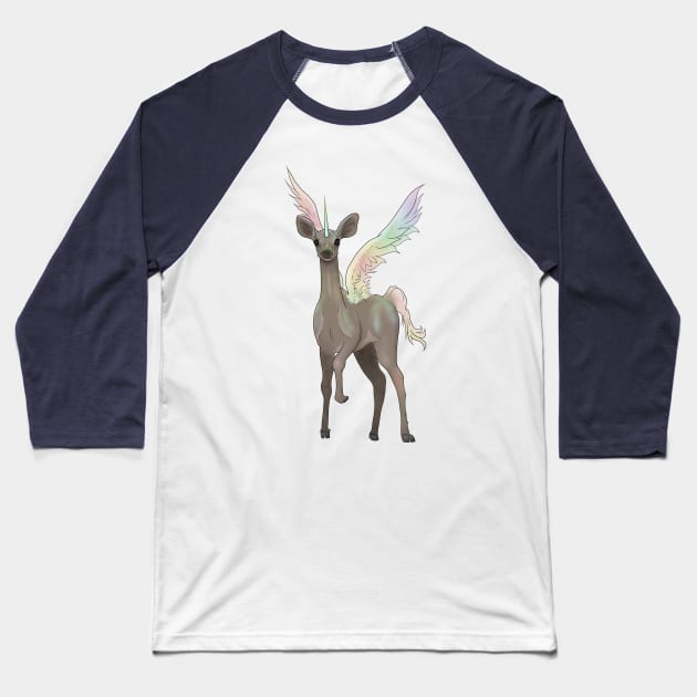 Unicorn Deer Baseball T-Shirt by Jarrodjvandenberg